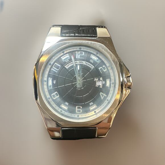 NEW Officina Del Tempo Black Leather Automatic Gents Watch - OT1028/20N